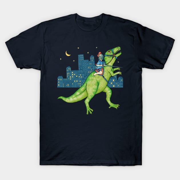 Dino Rider T-Shirt by micklyn